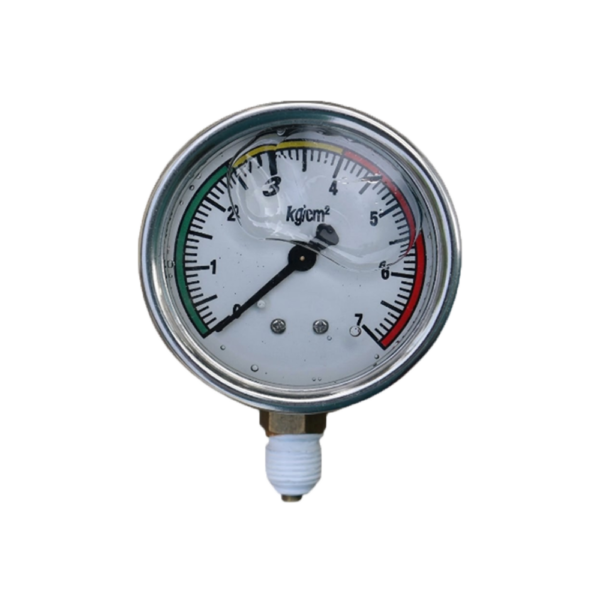 Glycerin Filled Pressure Gauge, Stainless Steel Case, Lower Mount